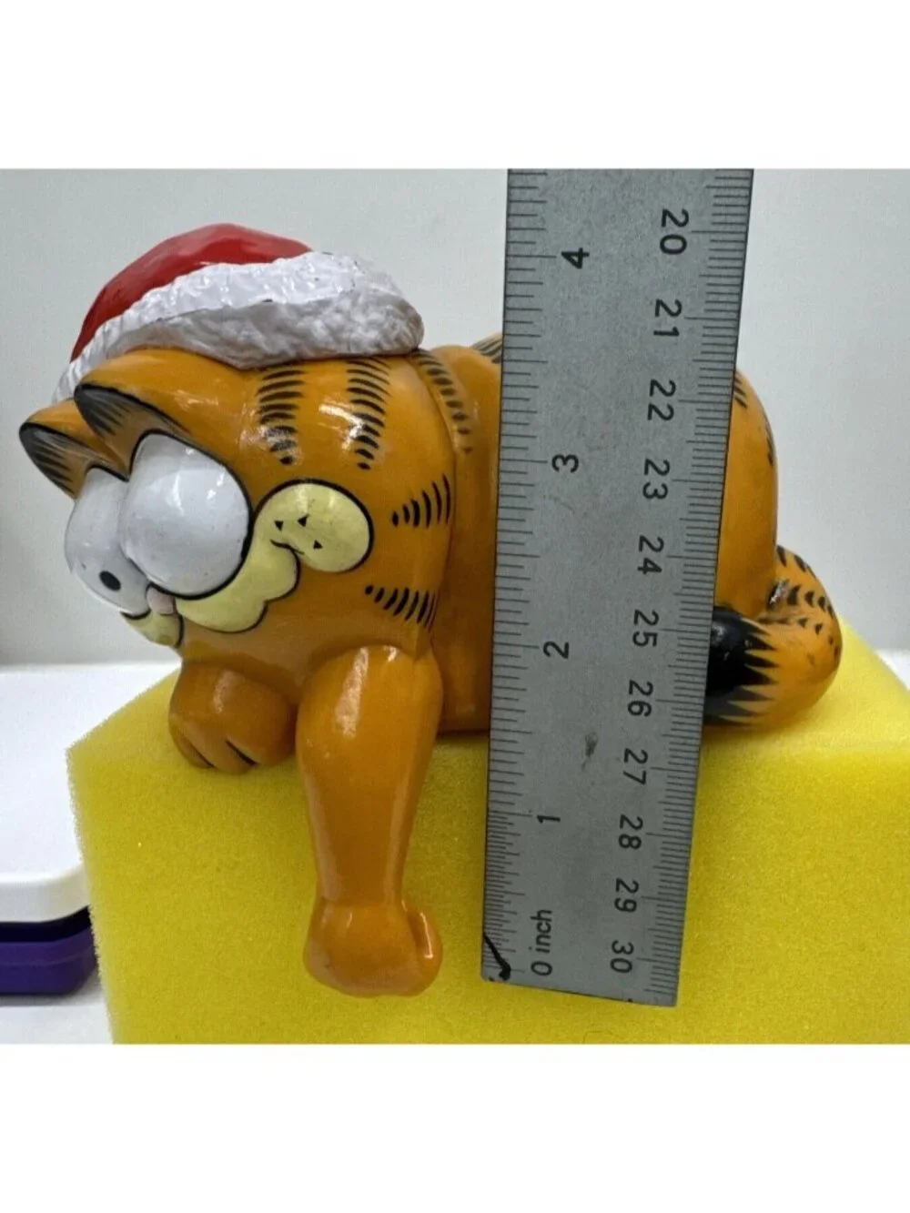 Vintage Garfield Cat Enesco 1981 Christmas Cartoon Stocking Light Holder Y2K 80s